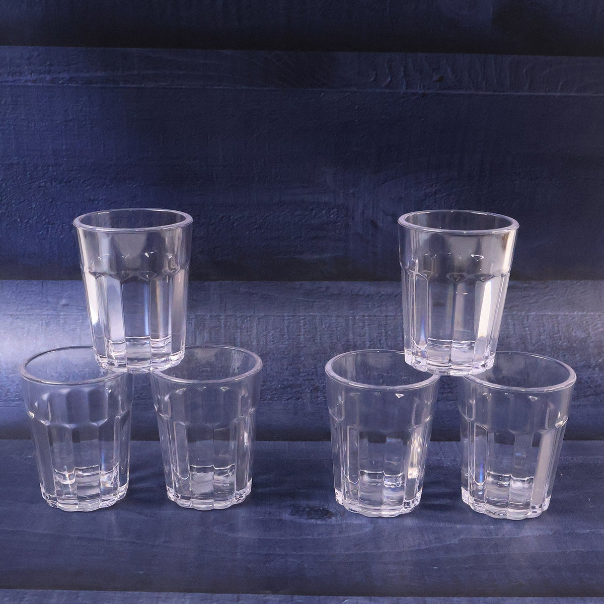 Reusable plastic tea cups styled like Indian street chai glasses