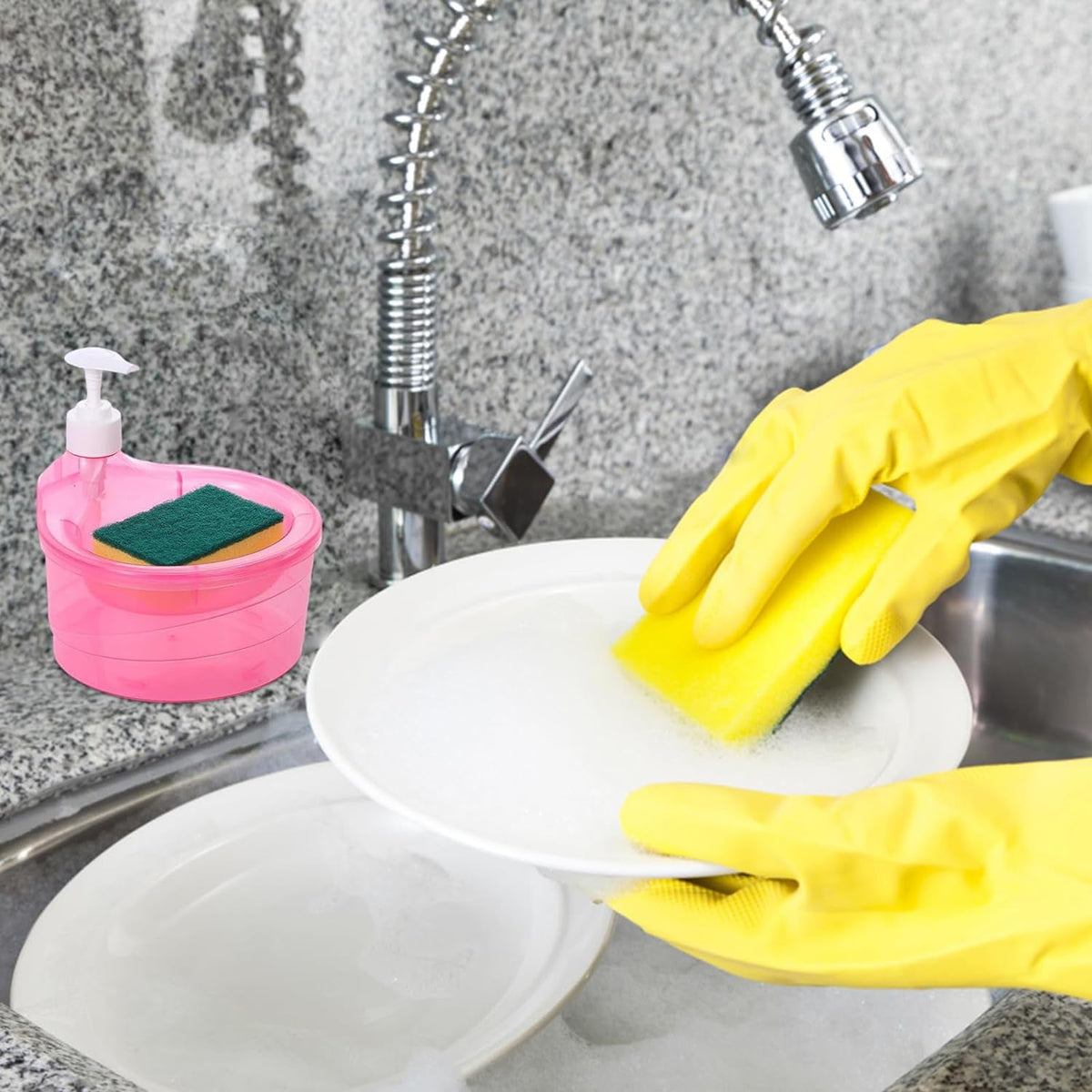 Easy-to-refill soap dispenser with a simple twist-off top for convenience.