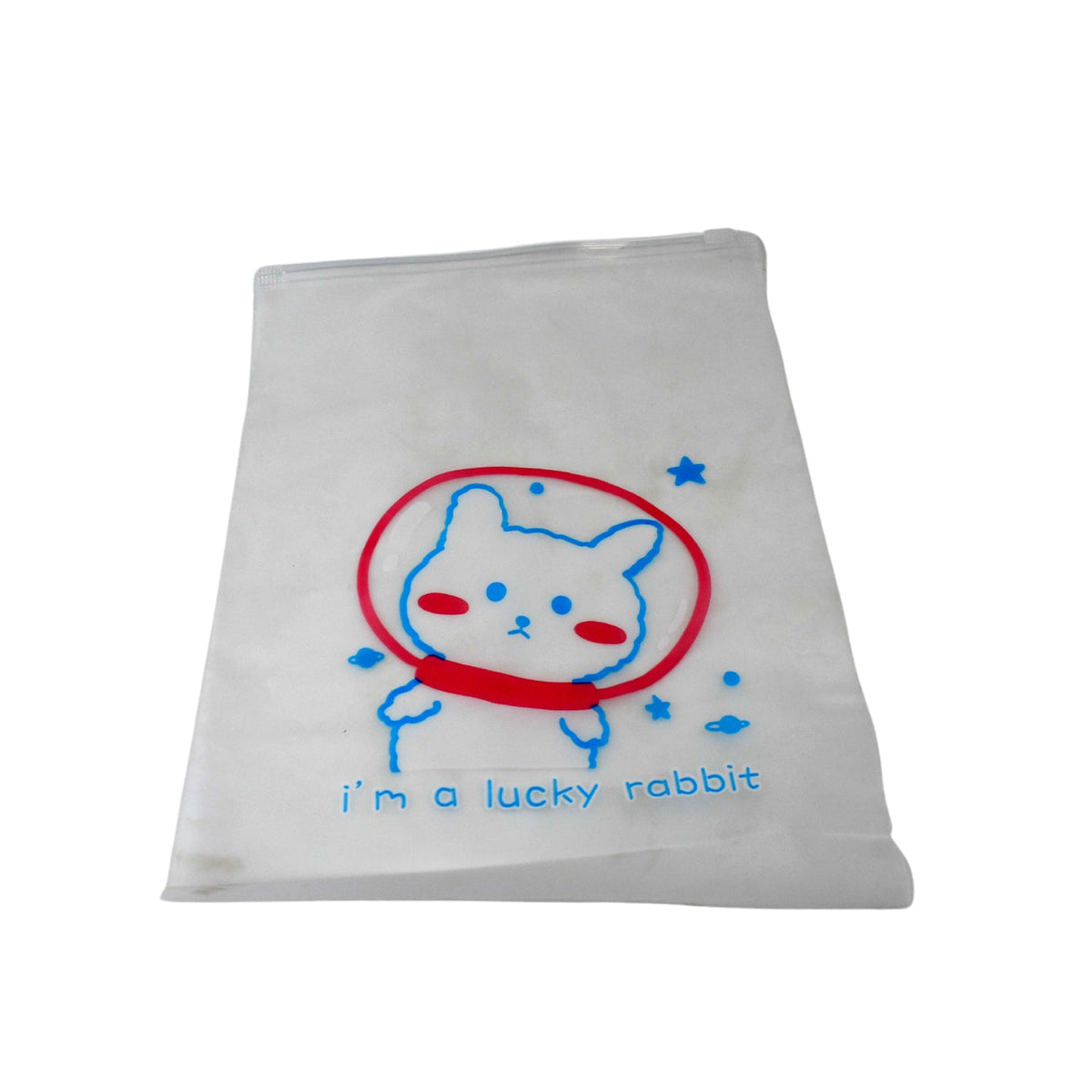 Reusable zip pouch displayed open to show interior space for essentials.