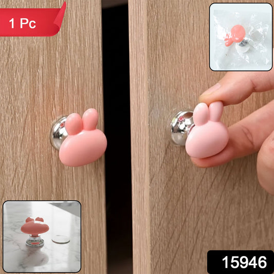 Close-up of the cute bunny ear cabinet knob showcasing its smooth finish and design.